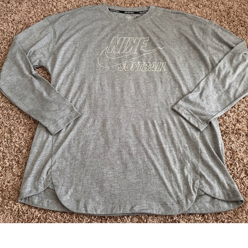 Nike Women's Long Sleeve Gray Softball Tee size large